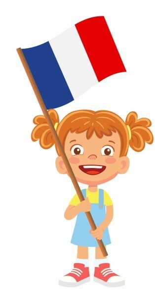 Bambina con bandiera francese