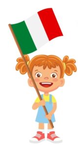 Bambina con bandiera italiana